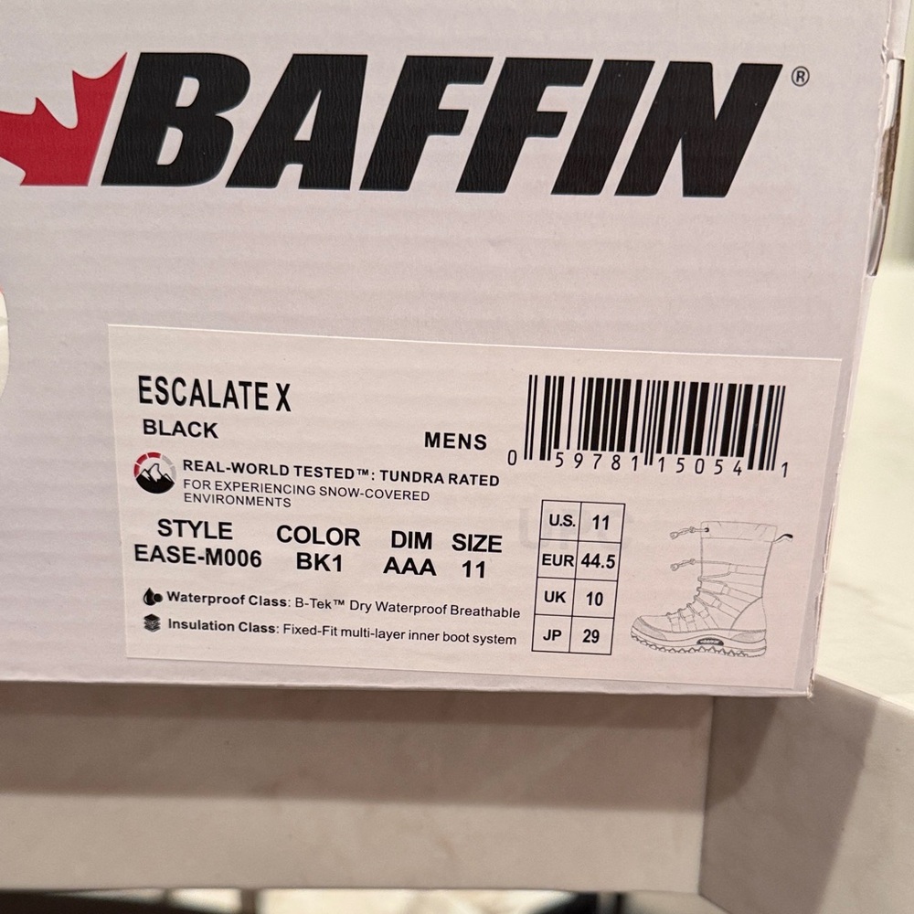 Baffin Escalate X Black Men's Footwear